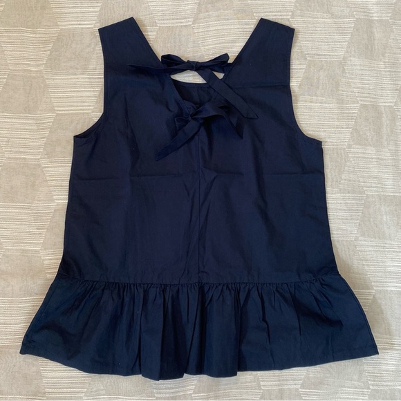 Cotton Peplum Top with Bow Detail - Picture 2 of 3